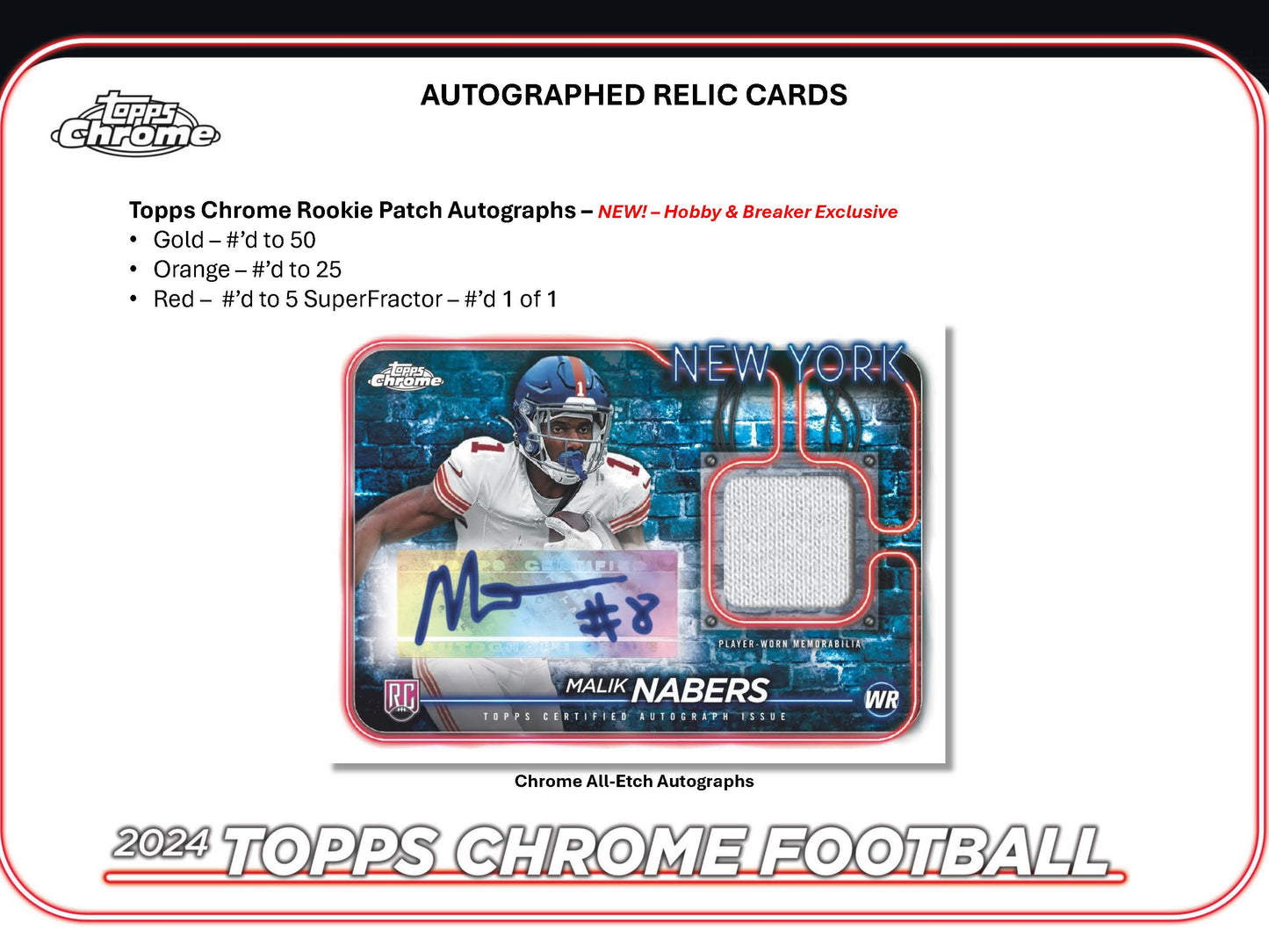 2024 : Topps Chrome Football Hobby Box