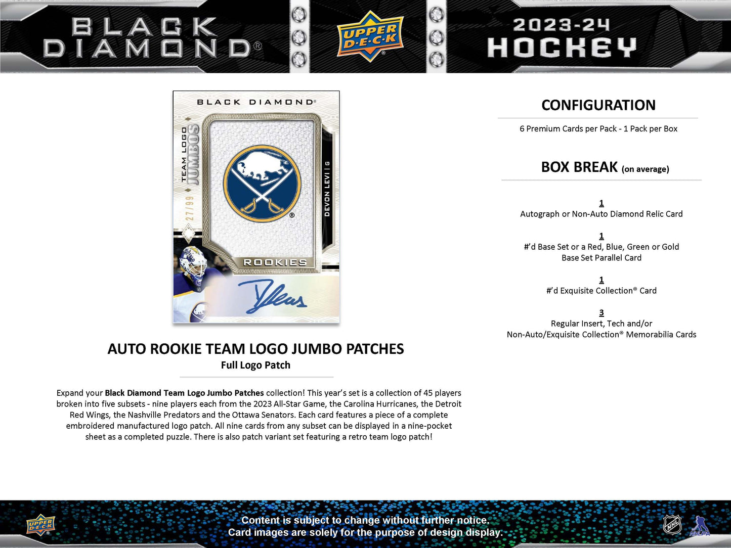 2023-24 : Upper Deck Black Diamond Hockey Hobby Box