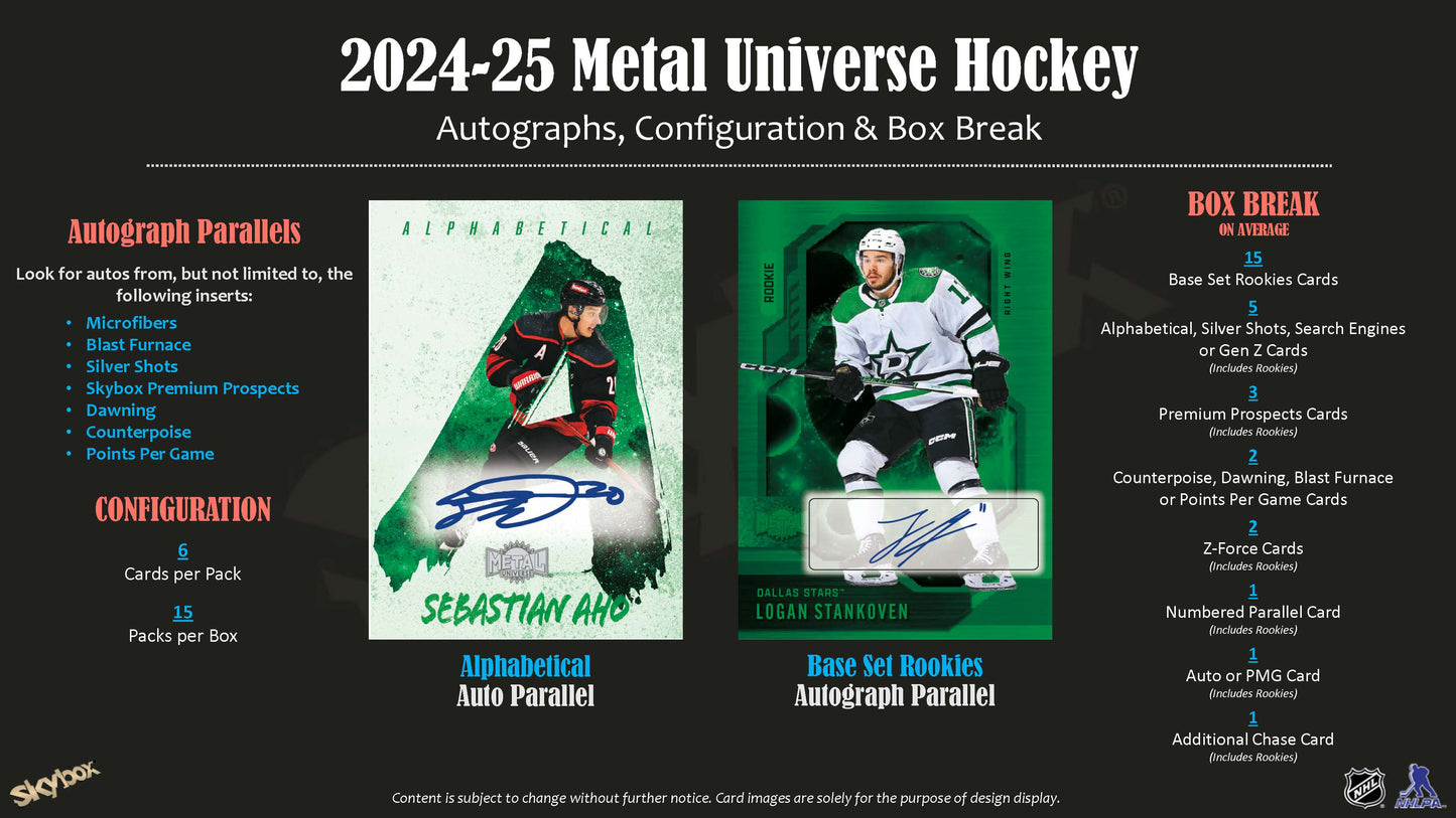 2024-25 : Upper Deck Skybox Metal Universe Hockey Hobby Box