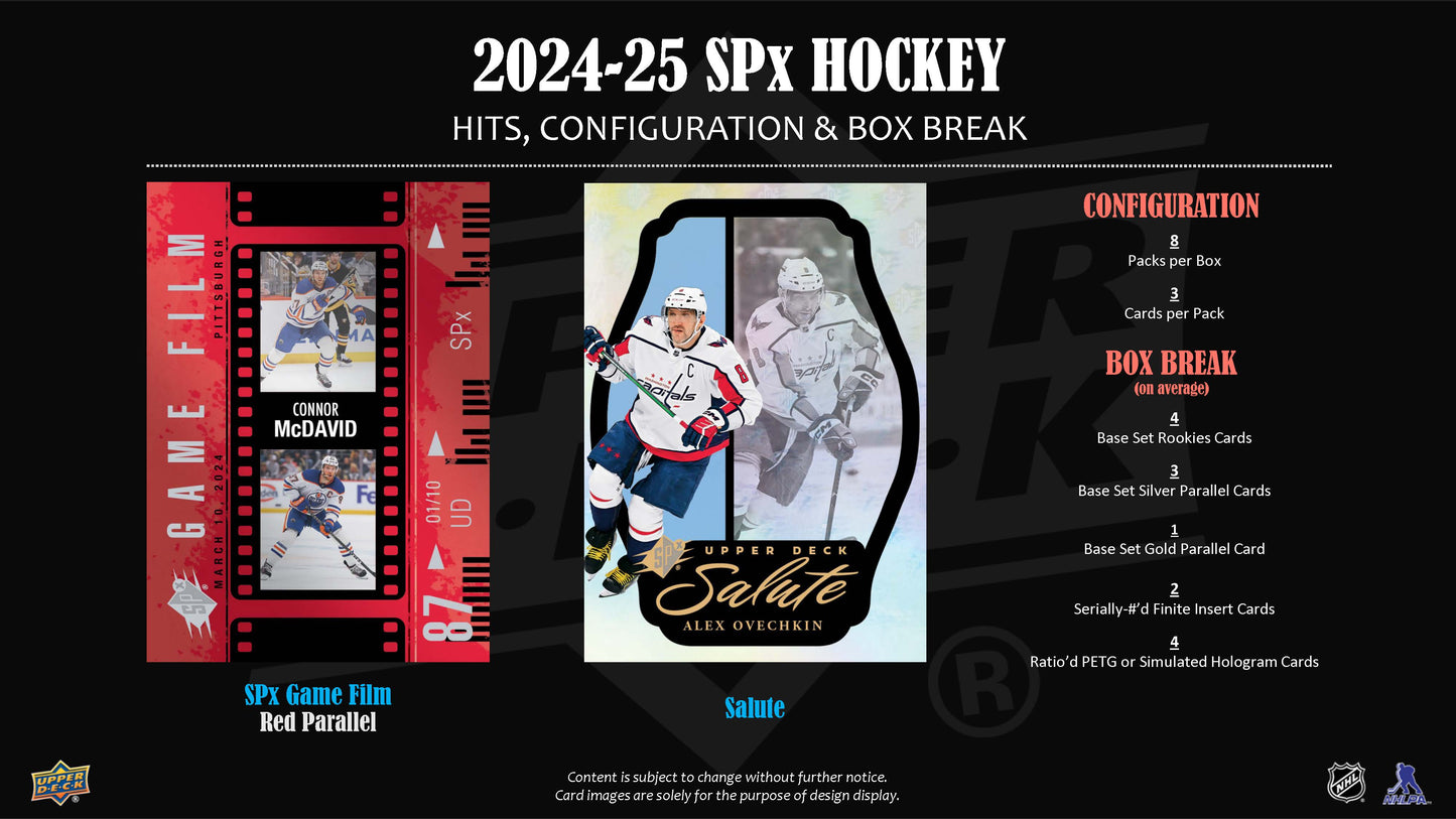 2024-25 Upper Deck SPX Hockey Hobby Box