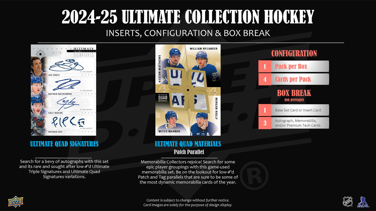 2024-25 : Upper Deck Ultimate Collection Hockey Hobby Box