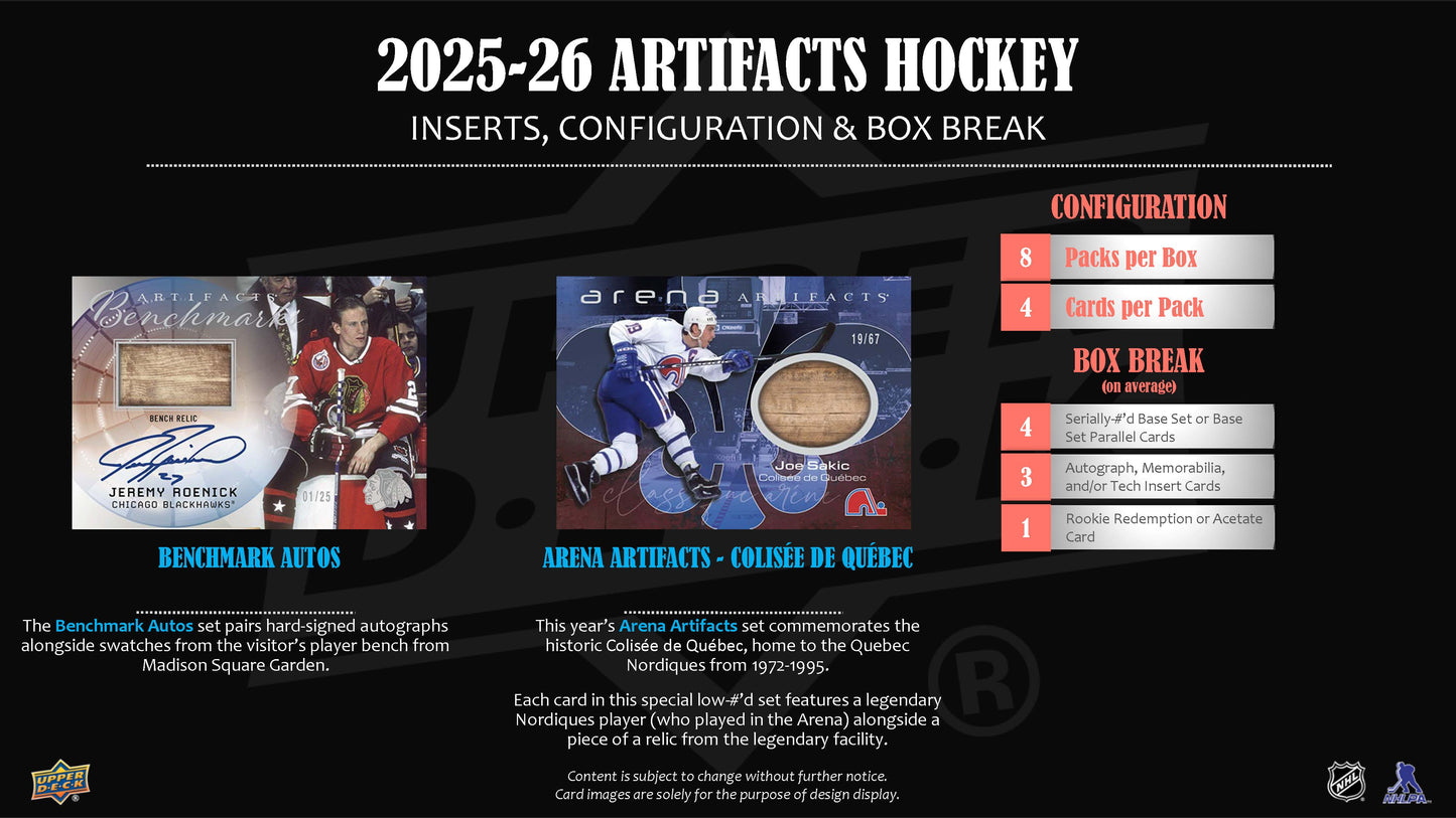2025-26 : Upper Deck Artifacts Hockey Hobby Box