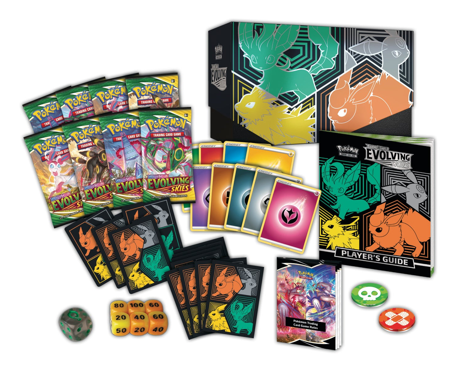 Pokémon Elite Trainer Box - SWSH07 : Evolving Skies - Leafeon, Umbreon, Jolteon, Flareon