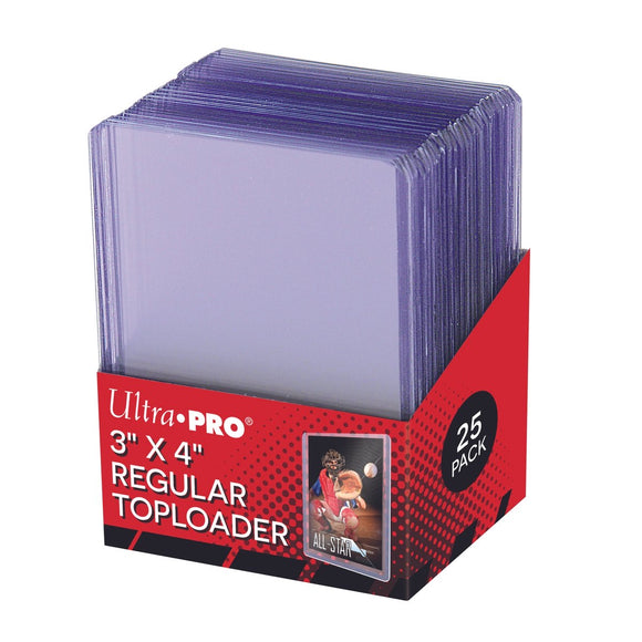 Ultra Pro 3" x 4" Clear Regular Toploaders for Standard Size Cards 25ct