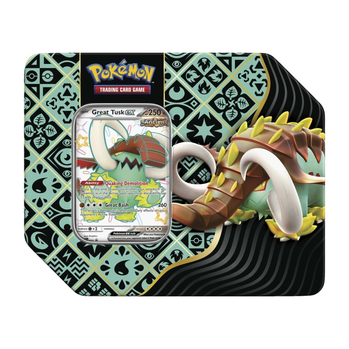 Pokemon : Paldean Fates Tin - Shiny Great Tusk ex