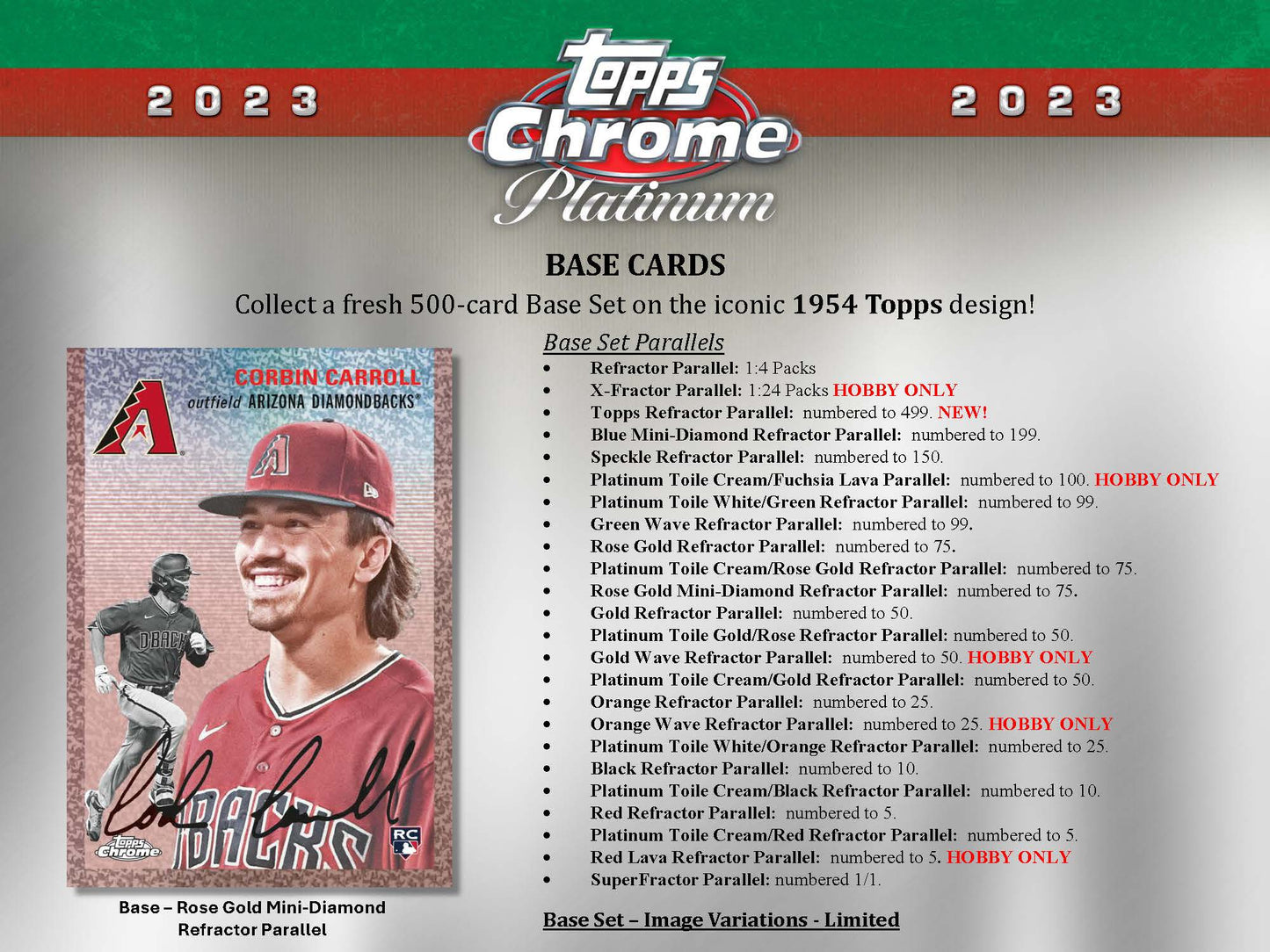 2023 : Topps Chrome Platinum Anniversary Baseball Hobby Box