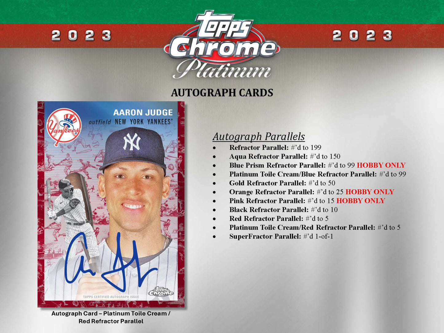 2023 : Topps Chrome Platinum Anniversary Baseball Hobby Box