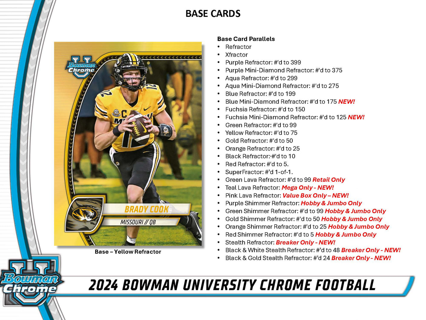 2024 : Bowman University Chrome Football Hobby Box