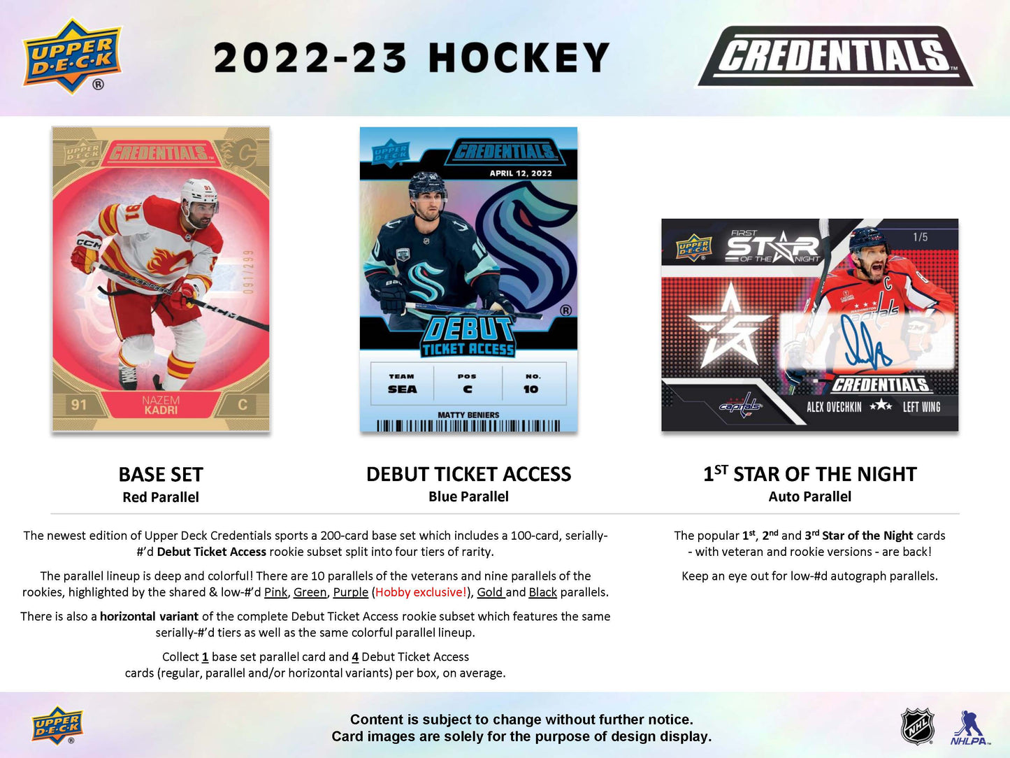 2022-23 : Upper Deck Credentials Hockey Hobby Box