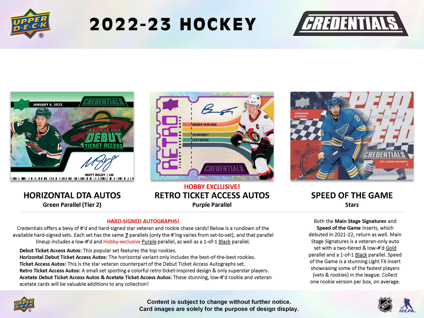 2022-23 : Upper Deck Credentials Hockey Hobby Box
