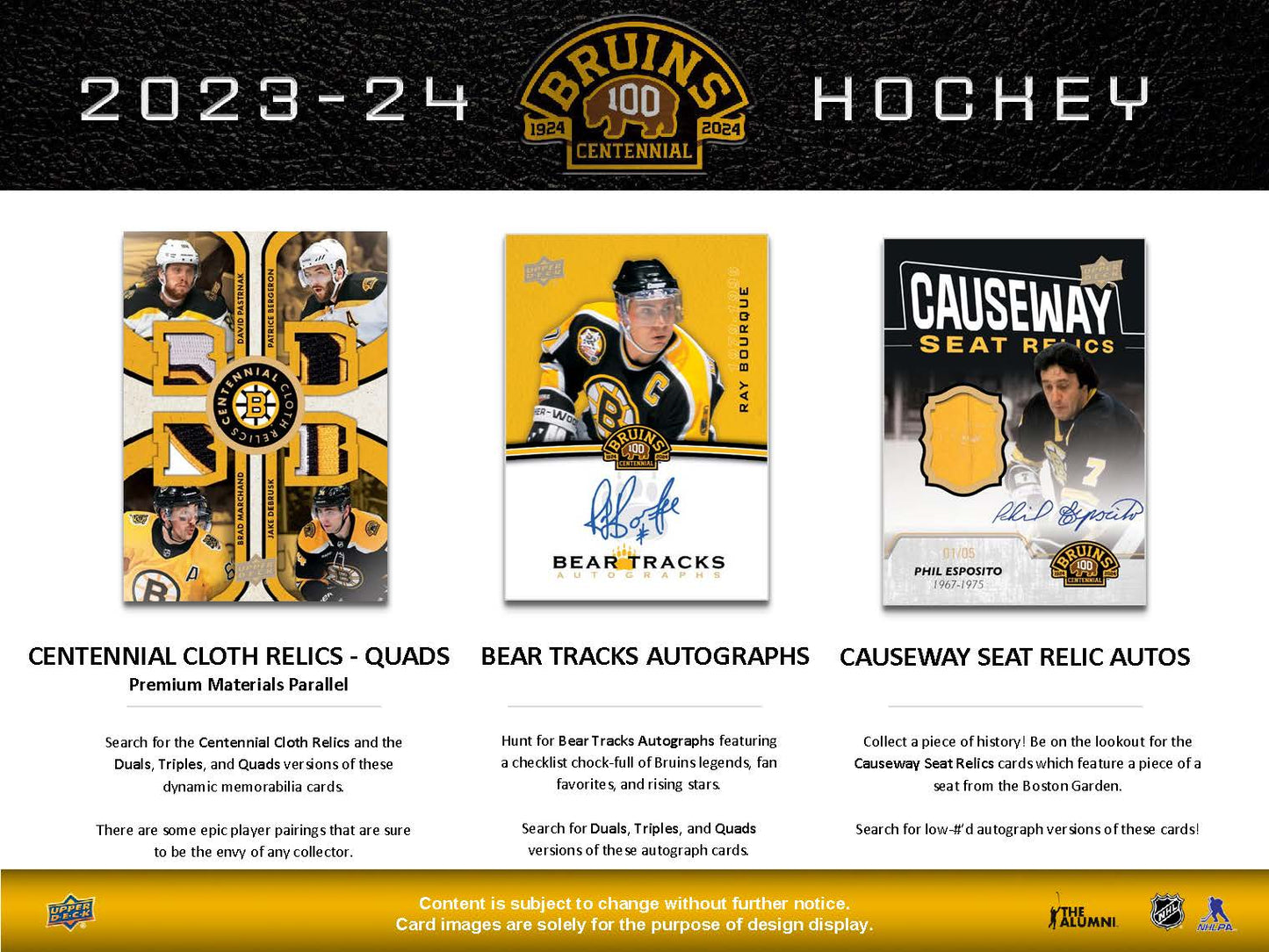 2023-24 : Upper Deck Boston Bruins Centennial Hockey Hobby Box