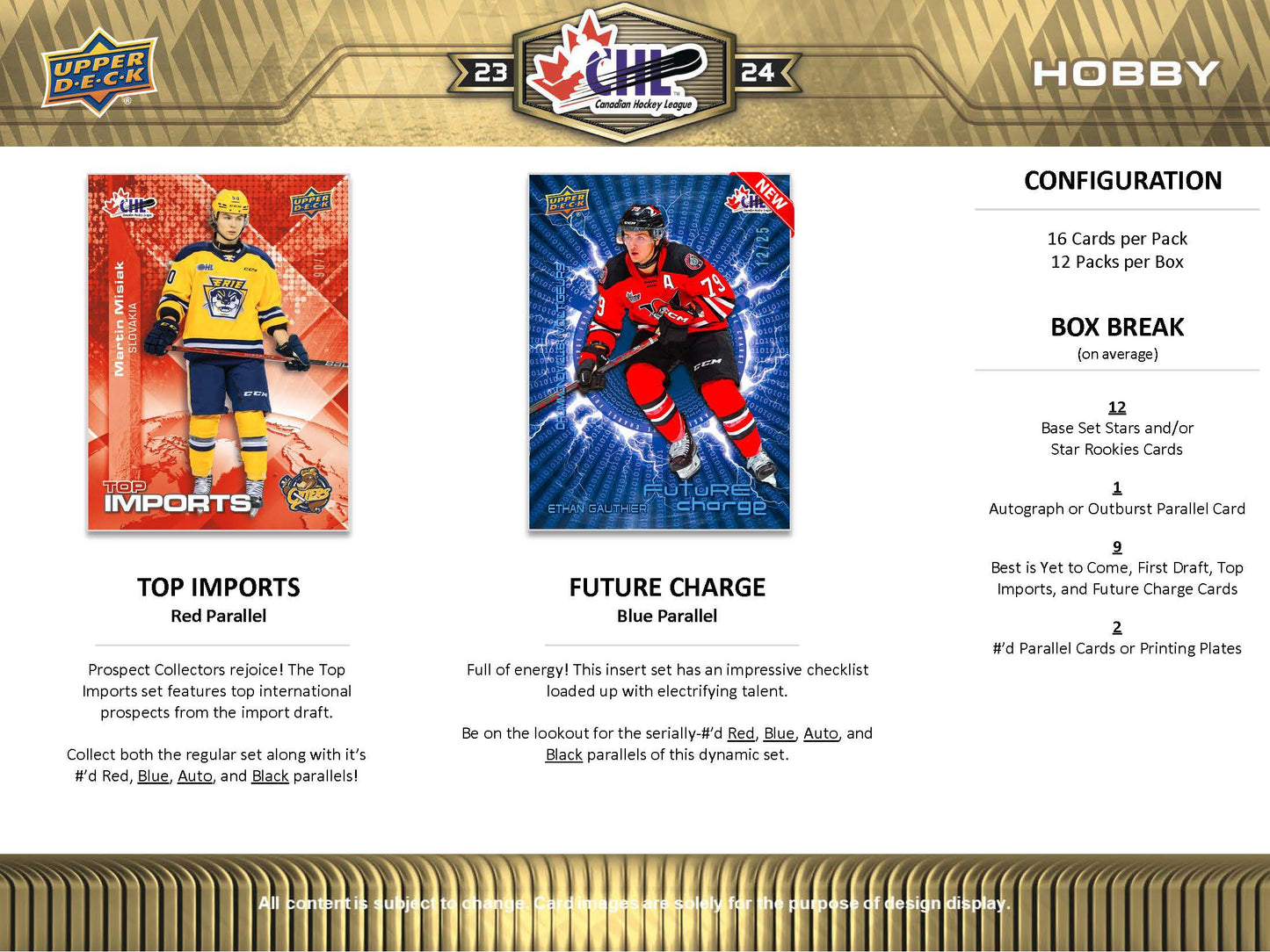 2023-24 : Upper Deck CHL Hockey Hobby Box