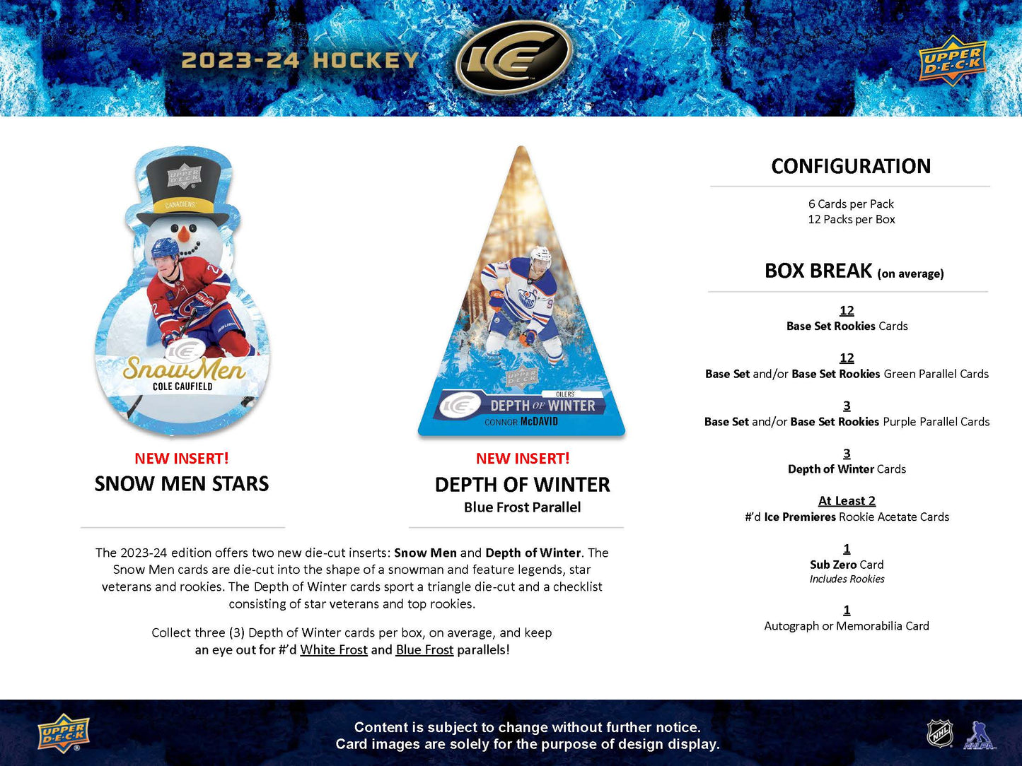 2023-24 : Upper Deck Ice Hockey Hobby Box