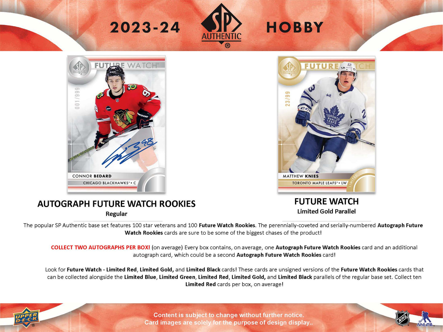 2023-24 : Upper Deck SP Authentic Hockey Hobby Box