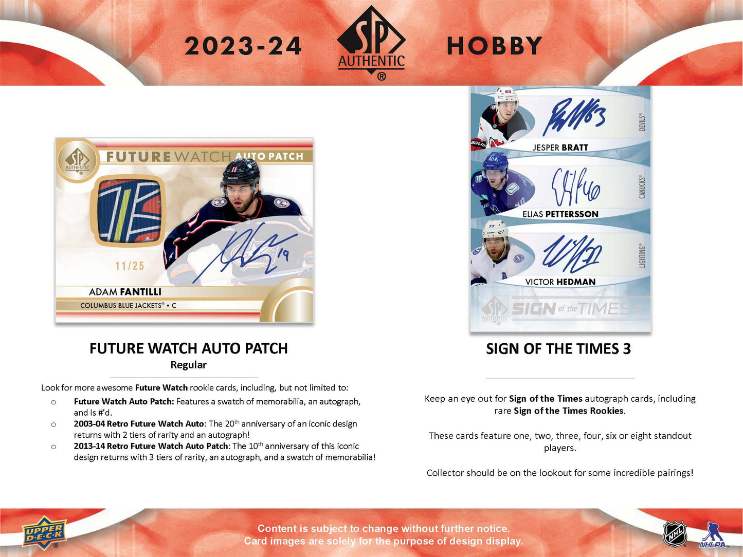 2023-24 : Upper Deck SP Authentic Hockey Hobby Box