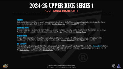 2024-25 : Upper Deck Series 1 Hockey Tin