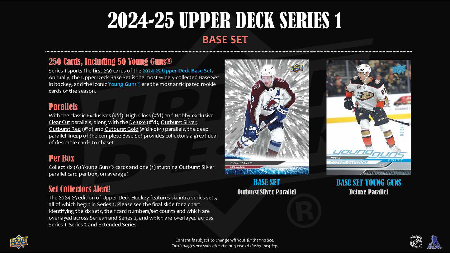 2024-25 : Upper Deck Series 1 Hockey Hobby Box