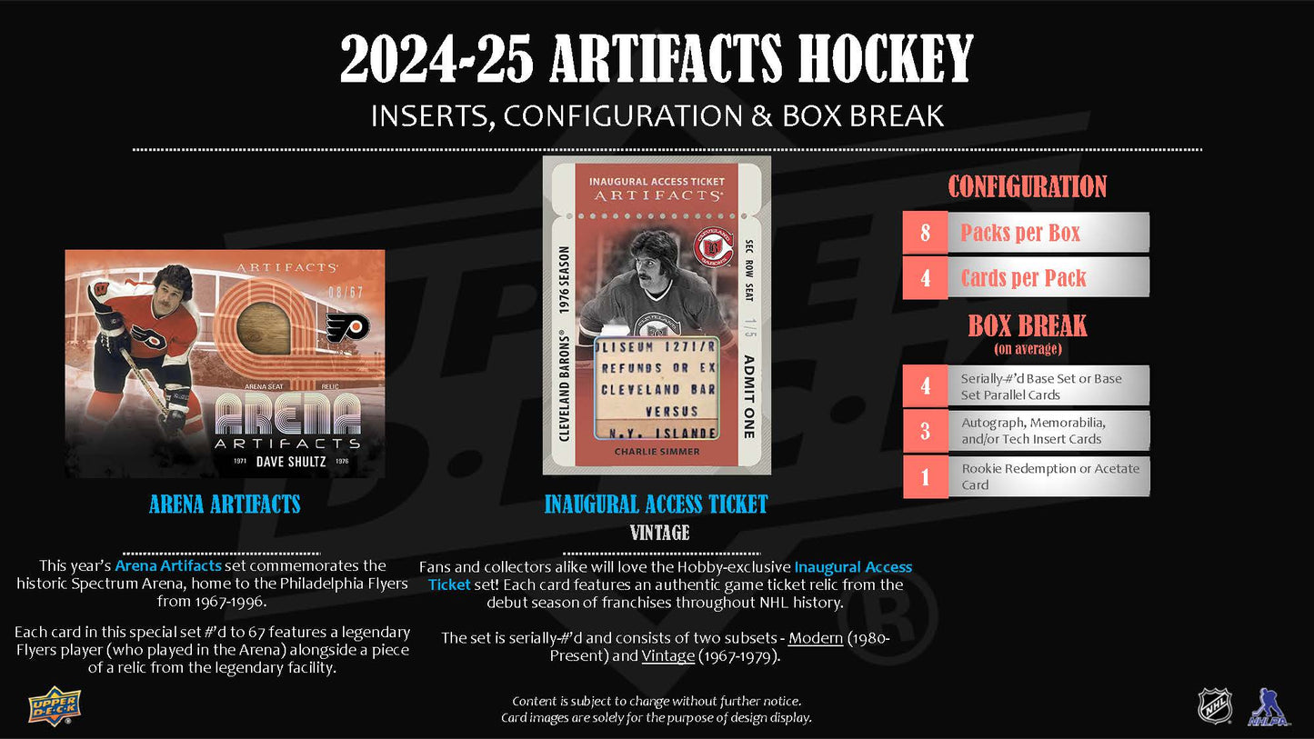 2024-25 : Upper Deck Artifacts Hockey Hobby Box