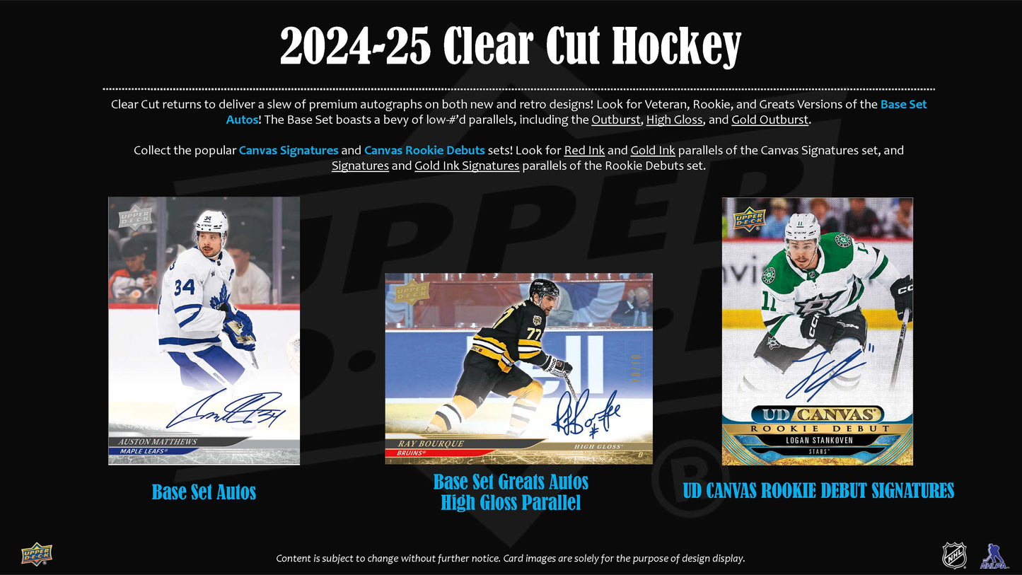 2024-25 : Upper Deck Clear Cut Hockey Hobby Box