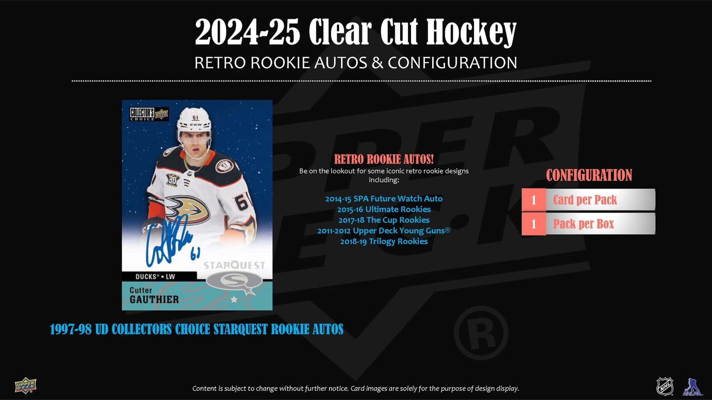 2024-25 : Upper Deck Clear Cut Hockey Hobby Box