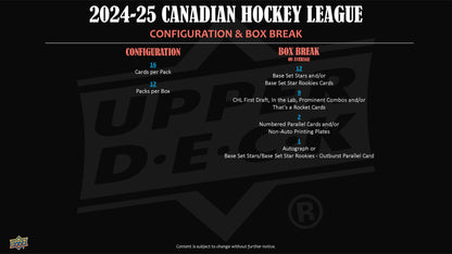 2024-25 : Upper Deck CHL Hockey Hobby Box