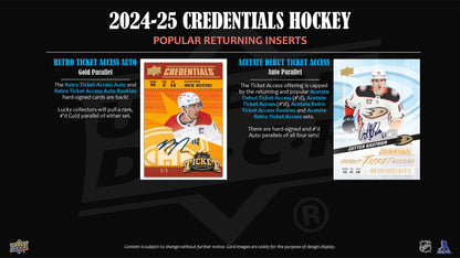2024-25 : Upper Deck Credentials Hockey Hobby Box