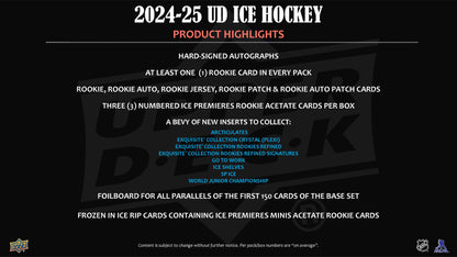 2024-25 : Upper Deck Ice Hockey Hobby Box