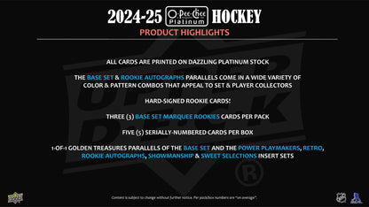 2024-25 : O-Pee-Chee Platinum Hockey Hobby Box