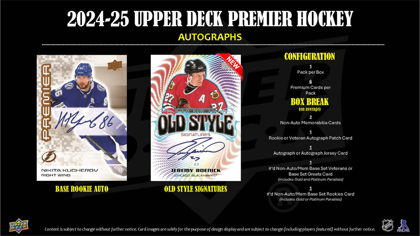 2024-25 : Upper Deck Premier Hockey Hobby Box