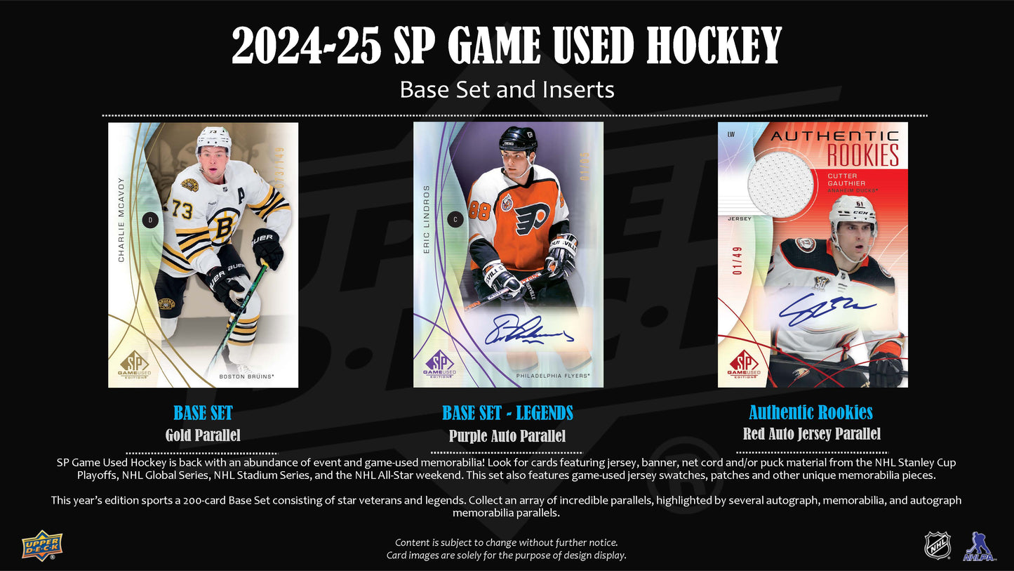 2024-25 : Upper Deck SP Game Used Hockey Hobby Box