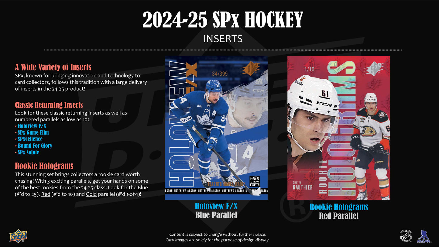 2024-25 Upper Deck SPX Hockey Hobby Box
