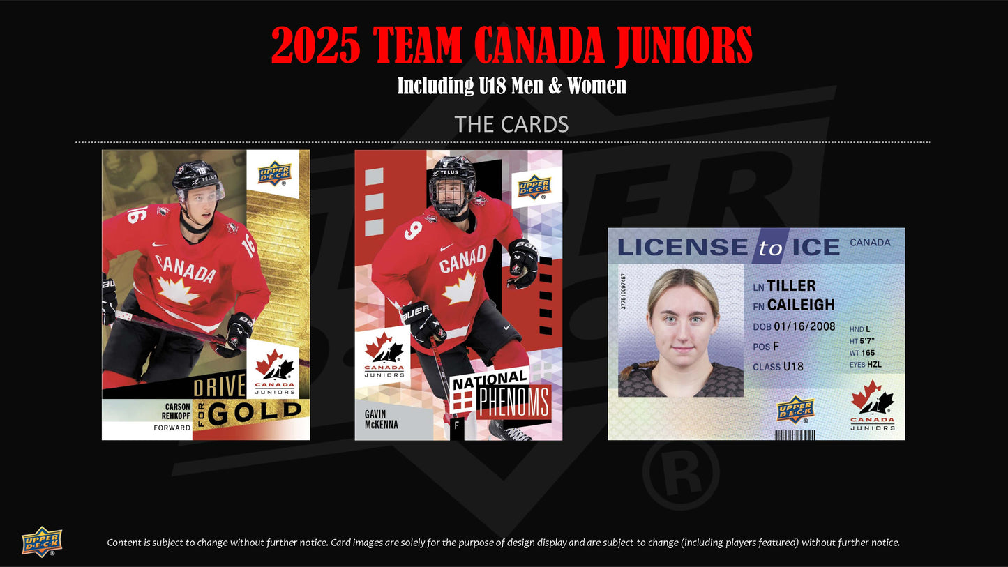 2025 : Upper Deck Team Canada Juniors Hockey Hobby Box