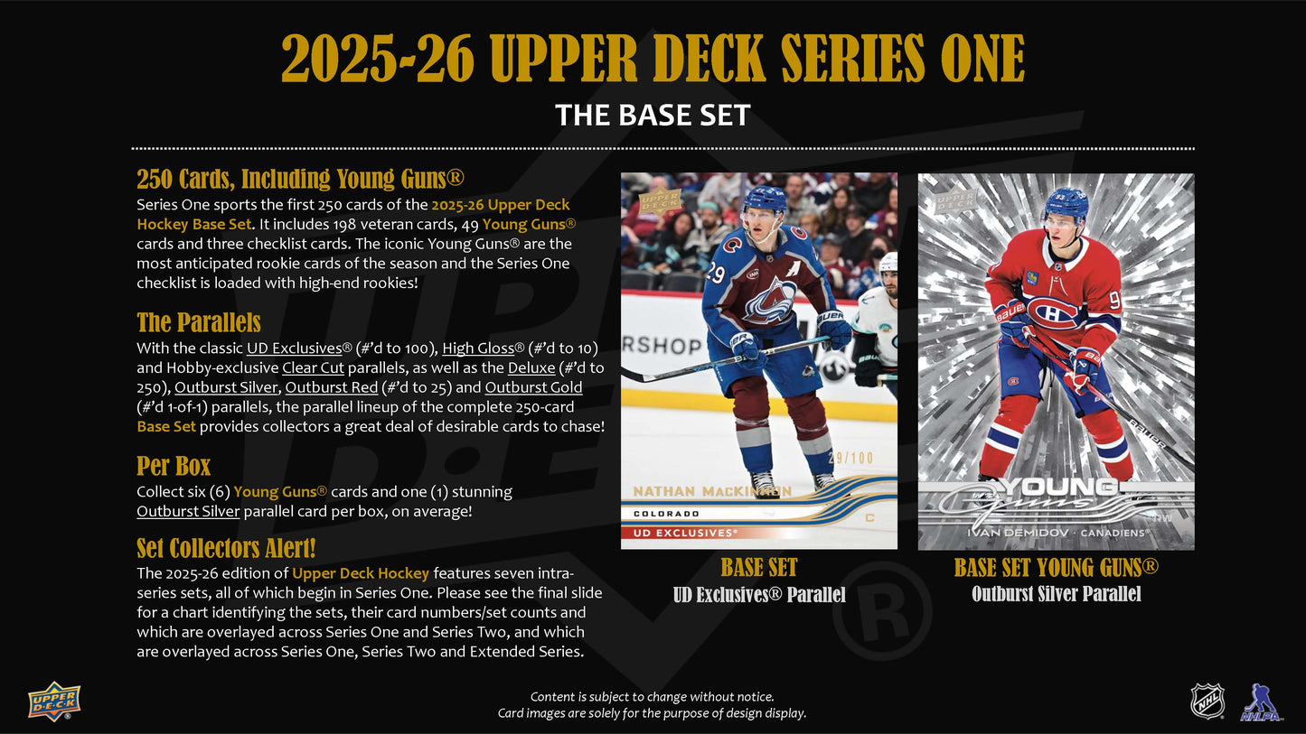 2025-26 : Upper Deck Series 1 Hockey Hobby Box