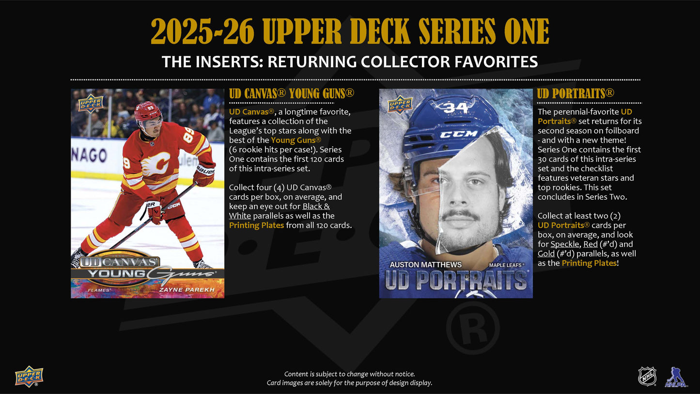 2025-26 : Upper Deck Series 1 Hockey Hobby Box