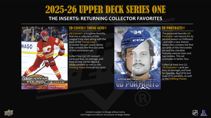 2025-26 : Upper Deck Series 1 Hockey Hobby Box