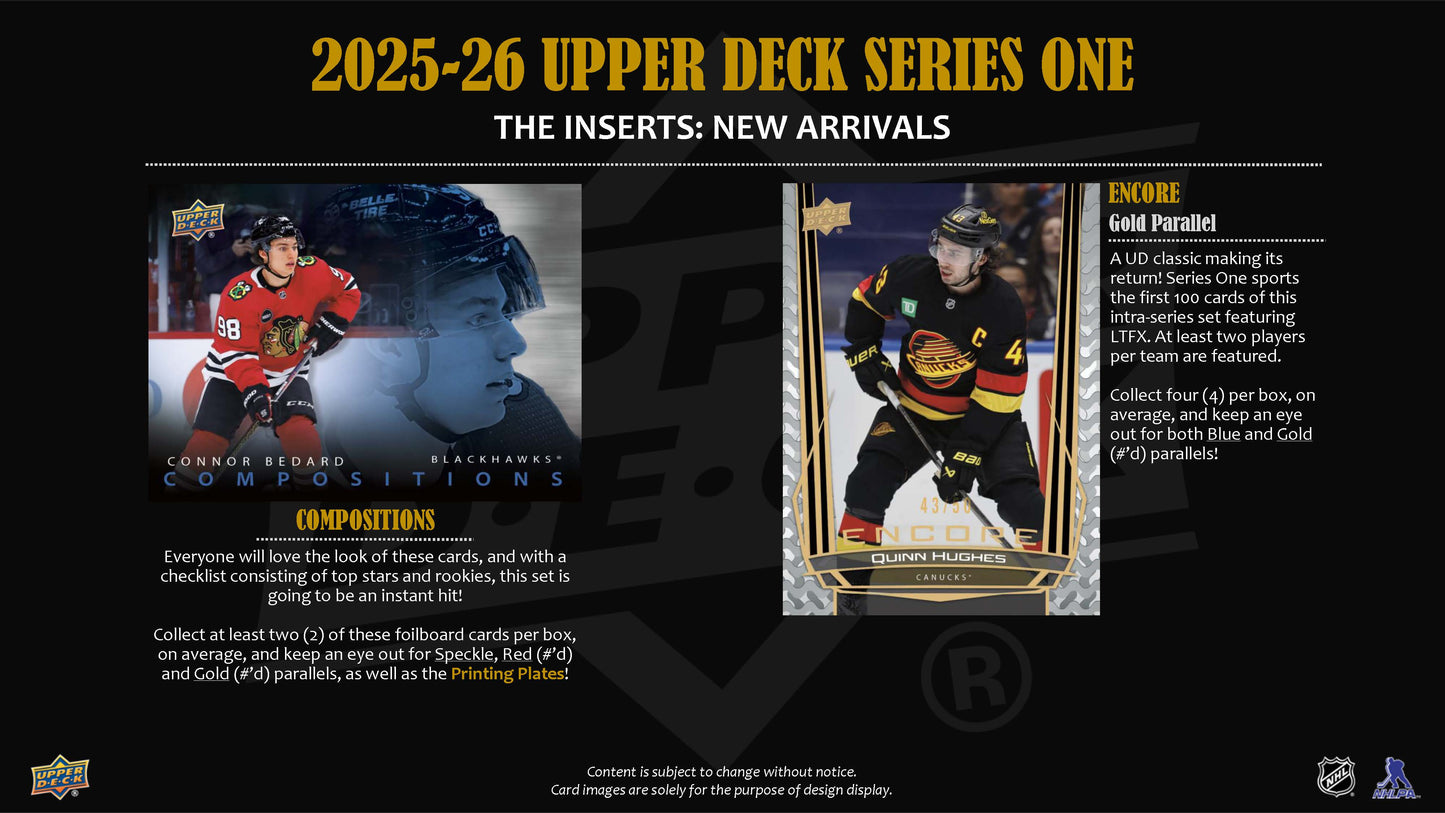 2025-26 : Upper Deck Series 1 Hockey Hobby Box