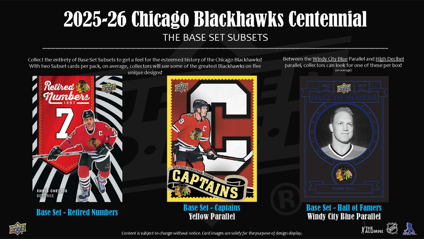 2025-26 : Upper Deck Chicago Blackhawks Centennial Hockey Hobby Box