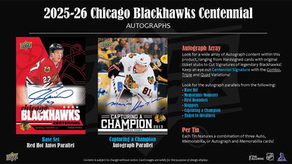 2025-26 : Upper Deck Chicago Blackhawks Centennial Hockey Hobby Box