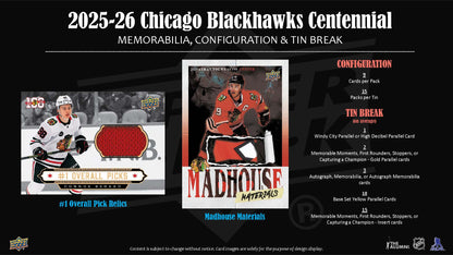 2025-26 : Upper Deck Chicago Blackhawks Centennial Hockey Hobby Box