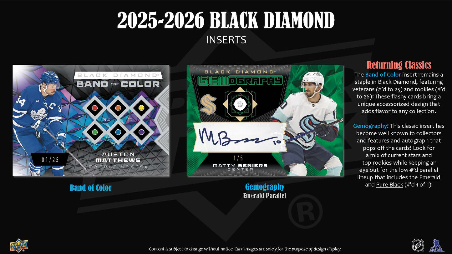 2025-26 : Upper Deck Black Diamond Hockey Hobby Box