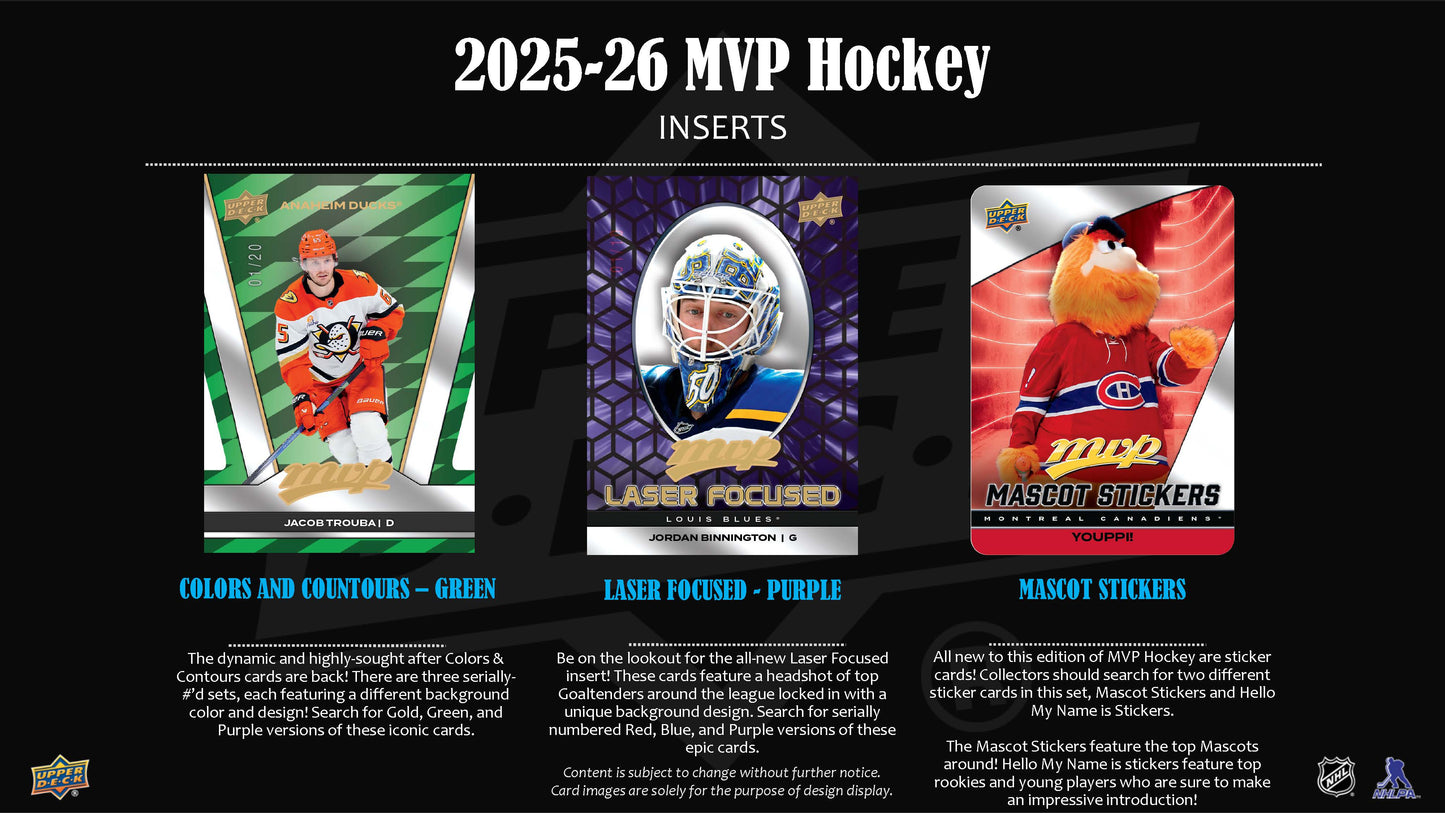 2025-26 : Upper Deck MVP Hockey Hobby Box
