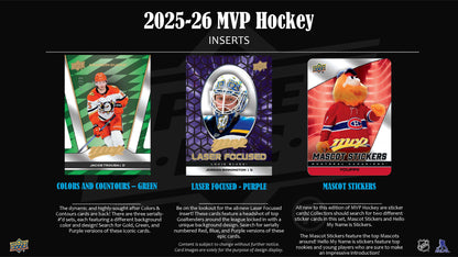 2025-26 : Upper Deck MVP Hockey Hobby Box