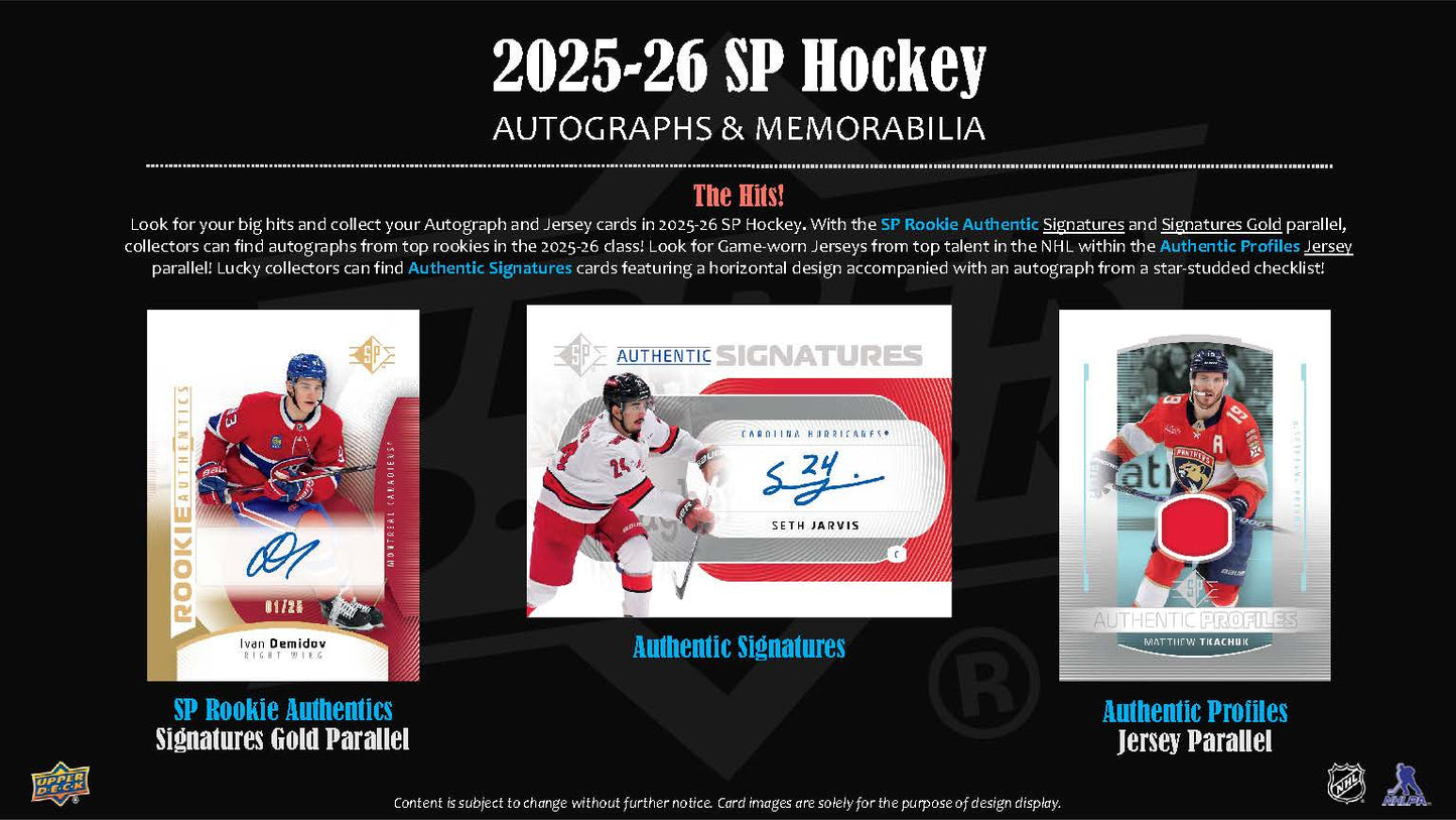 2025-26 : Upper Deck SP Hockey Blaster Box