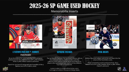 2025-26 : Upper Deck SP Game Used Hockey Hobby Box