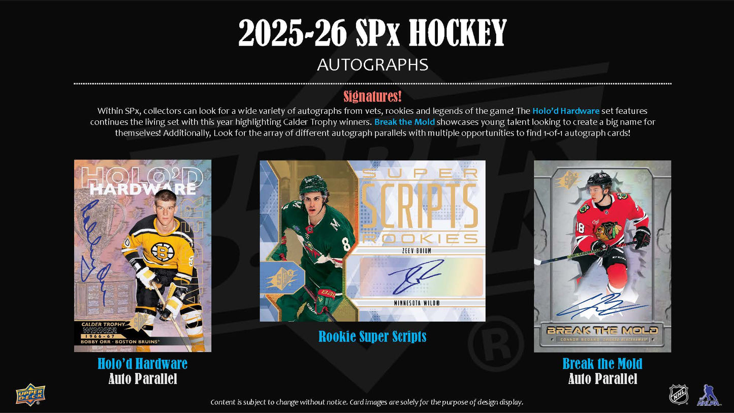 2025-26 Upper Deck SPX Hockey Hobby Box