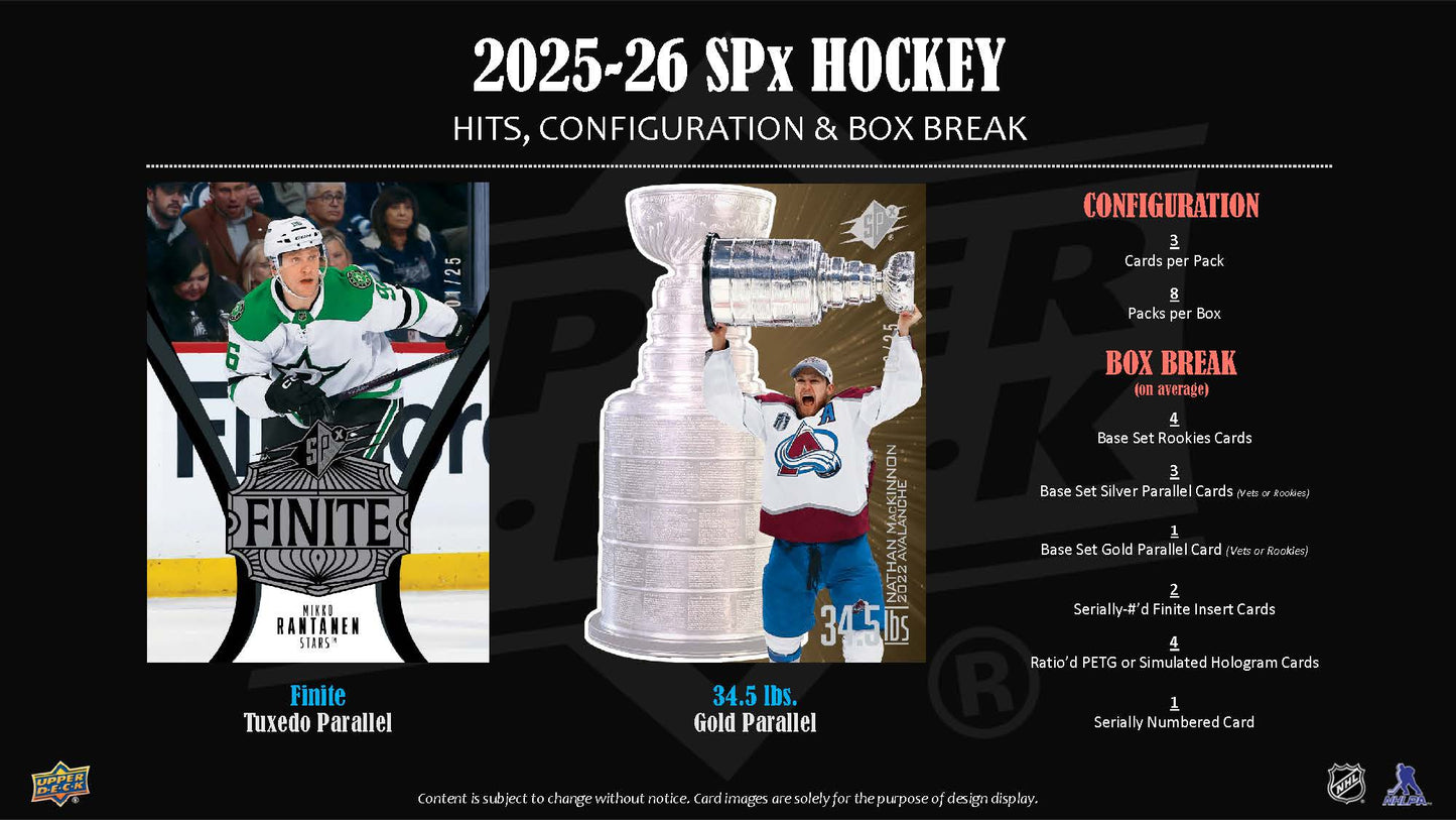 2025-26 Upper Deck SPX Hockey Hobby Box