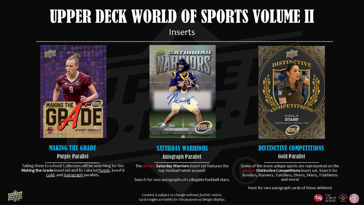 2025 : Upper Deck World of Sports Volume 2 Hobby Box