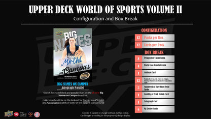 2025 : Upper Deck World of Sports Volume 2 Hobby Box