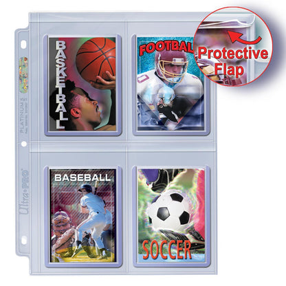 Ultra Pro Premium Series 4-Pocket Secure Pages 100ct for Toploaders