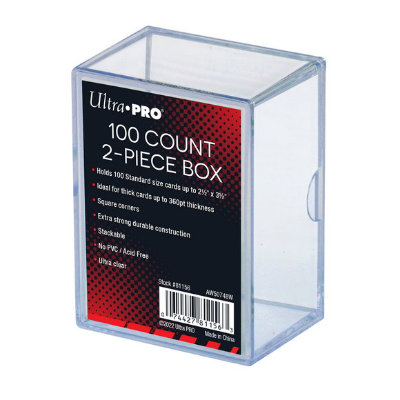 Ultra Pro 2-Piece 100-Count Clear Card Storage Box